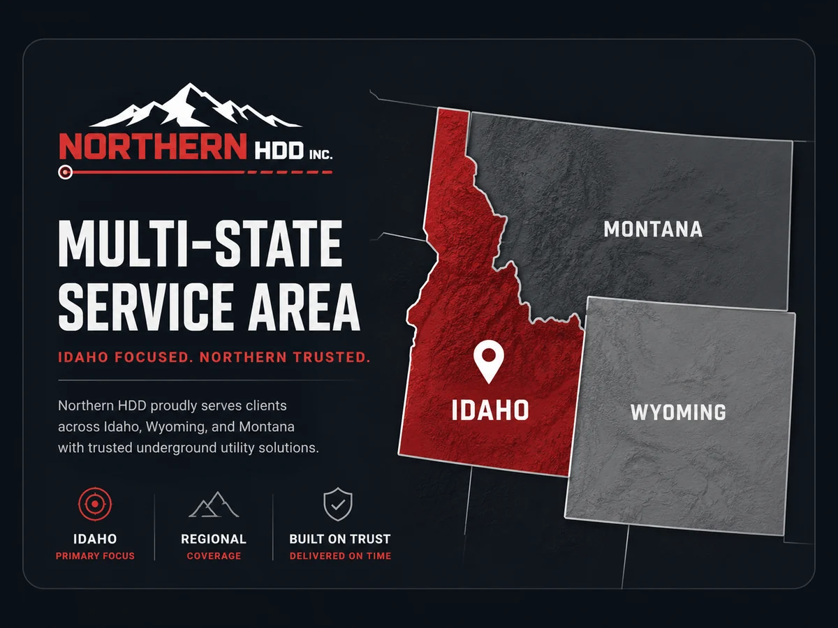 Regional service area visual showing Idaho, Wyoming, and Montana.